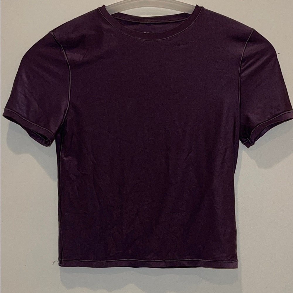 aerie Short Sleeve Crewneck Tee in Deep Plum